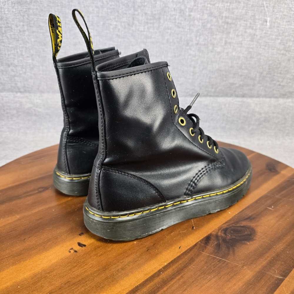 Dr. Martens Zavala Black Leather Combat Boots Gold Eyelets Womens 8 UK 6 EU 39 - Picture 9 of 12